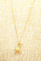 Vintage J Crew Gold Tone Fun Giraffe Pendant 26 In Necklace Endangered Species