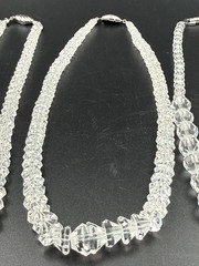 Vintage Japanese Rock Crystal Necklace Lot of 4 Faceted Clear Quartz Silver