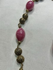 MIRIAM HASKELL Vtg. Necklace. Heavy Pink Glass Beads! Beautiful!!