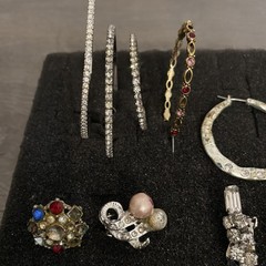 Vintage Unmatched Earrings Lot of 110 All Rhinestones For Crafts Junk Jewelry
