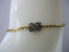 RARE Vintage Avon 1/20 14K Gold Filled Chain 925 Silver Kiss Necklace