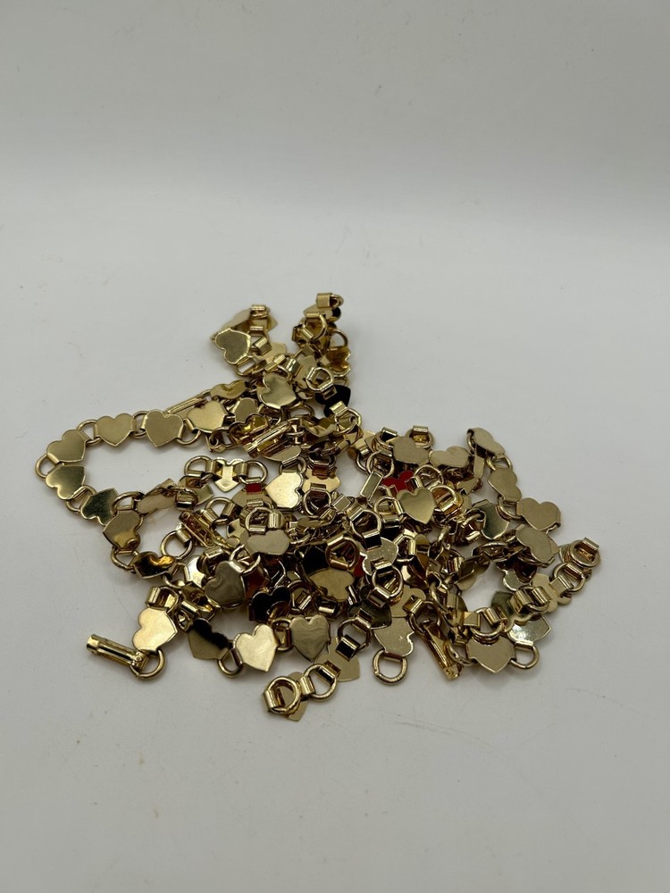 10 New Old Stock 1970’s Vintage Heart Bracelet, Made in USA