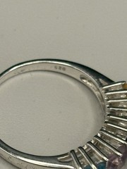 925 Sterling Silver Size 9 Ring Citrine, Emerald, Garnet, Amethyst, Topaz 3.4g