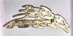 Vintage CORO Gold Plate Abstract Textured Brooch SIGNED 3 1/8″