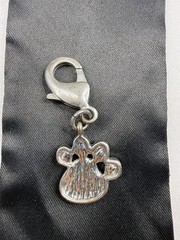 Pink Cat Dog Paw Rhinestone Collar Charm