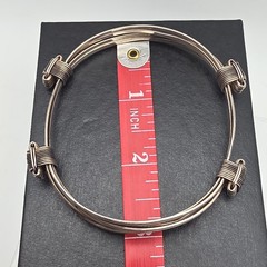 Vtg Brutalist Sterling Silver Wire Wrapped Bangle Bracelet Multi Strand 3″ 30+g
