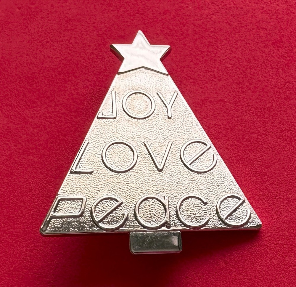 VINTAGE CHRISTMAS TREE PIN BROOCH ARTISAN JANE INC SIGNED SILVER RARE HTF 54