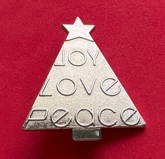 VINTAGE CHRISTMAS TREE PIN BROOCH ARTISAN JANE INC SIGNED SILVER RARE HTF 54