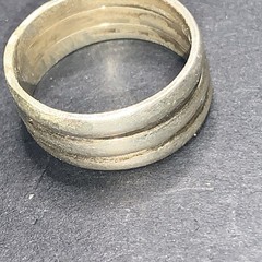 STERLING SILVER .925 Lot Ring 026 Sz 6 3 Tri Stack Stacked Stackable Bands Band