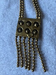 Vintage Edlee Brand Gold Tone Necklace. Statement Piece 18″ Long With Pendant.