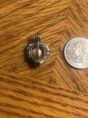 Beautiful Antique Vintage Pendant With Gem Stones & Pearl Opens See Pics & Read