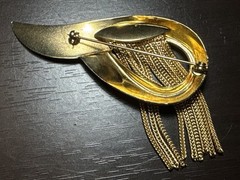 Vintage Abstract Tassel Brooch 1980s-1990s