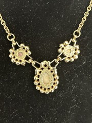 Vintage SARAH COVENTRY Empress Faux Fire Opal Glass Pearl Bead Necklace