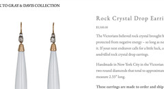 ANTIQUE- 14K Gold Victorian Rock Crystal Earrings -4.7g Dangle Drop Earrings