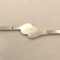 Vintage Mexico Inlayed Fire Opal Link Bracelet Box Clasp 7.75″ Sterling 925 OOAK