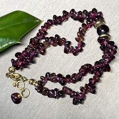 Vintage Bracelet Estate Fine Jewelry Red Almandine Garnet Pre-Owned Bead 6.5″
