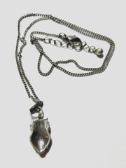 Small Vintage Sterling Silver, Enamel and Black Gem Owl Necklace Pendant