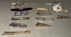 12 Vintage Tie Clips Dante, Swank, Continental & More