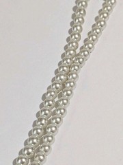 Double Strand White Faux Pearl Necklace. 28 Inches. MCM Style. Classic.