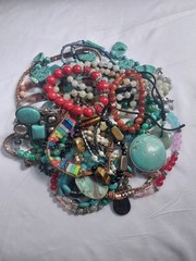 Vintage to Mod Lot of Stone Jewelry with Various Gemstones 1Lb Lovely!