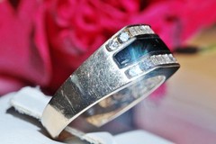 14k yellow gold ring 1.00ct onyx diamond size 10.5 vintage handmade 6.95gr
