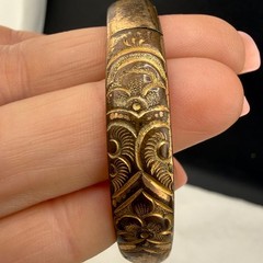 Vintage Victorian Gold Filled Bangle Bracelet Slide 6.5” READ