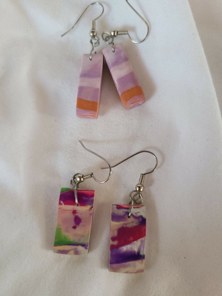 2 Pairs Of Earrings Made By Austic Children In Vero Beach Fl