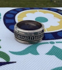 VTG HARLEY-DAVIDSON 925 Sterling Silver Vintage Mexico Spinner Band Ring Size 8