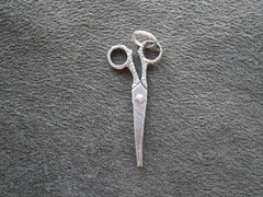Large Ornate Opening Scissors Vintage Sterling Silver Bracelet Charm Pendant