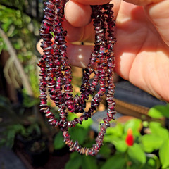 Beautiful Vintage 34” Genuine Translucent Almandine Garnet Necklace
