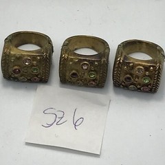 Vintage 18K HGE Plated Multi Color Crystals Unique Bold Look Ring varied sizes