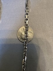 KA Karizia SPA Signed Sterling Silver 925 Chunky Rolo Style Chain Necklace, 24”