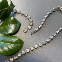 Art Deco Vintage Choker Necklace Estate Jewelry Pre-owned Cut Crystal 14.5″