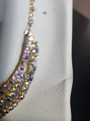vintage aurora borealis set new/ neckless and earrings