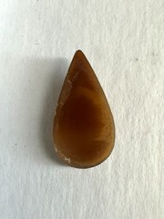 UNIQUE Teardrop 1860s Loose Carved Shell Cameo – Woman w/Flower – 24 x 21mm