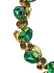 RARE Iridescent Peacock Blue Molded Geode or Lava Stone Schiaparelli Bracelet