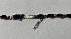 Women’s Garnet Necklace Set 925 Sterling Silver 17.75 “ & Matching Earrings