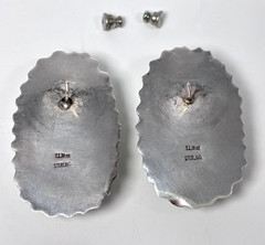 VTG Earrings 925 Silver Osmeña Nautilus Shell Pearl Cabochons Post TLK Mine
