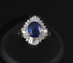 RARE 2.39ct GIA Burma No Heat Sapphire & 0.55ct Platinum Ring, Size 6