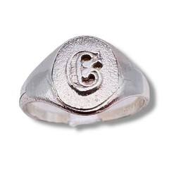 Initial Letter C Signet 925 Sterling Silver Child Baby Ring Size 3