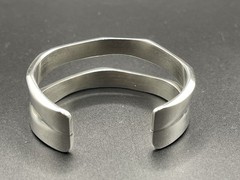 Vintage Sterling Silver Cuff Bracelet RSW Marked Heavy 61.59g Modernist