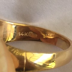 14 Karat Gold Art Deco Silver topped Hallmarked ring circa 1930s