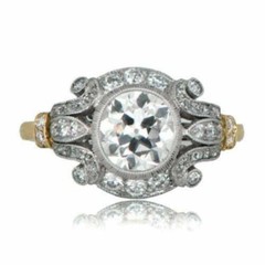 2.50Ct Art Deco Style Lab-Created Diamond Edwardian Circa Engagement Silver Ring