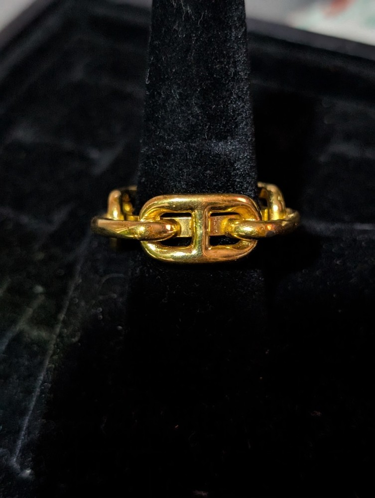 Hermès Chaine d’Ancre Gold Plated Scarf Ring Anchor Chain Design