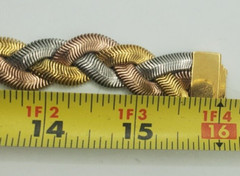 Monet Woven Necklace an Bracelet Set Gold Rose Gold Silver Vintage