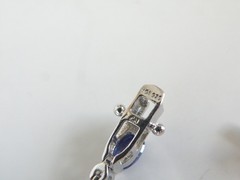 Vintage Sterling Silver 925 Lab Created Tanzanite Station Tennis Bracelet 7″