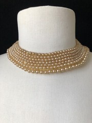 VTG Faux Pearl Beaded Necklace /Collars (4) Japan 1 Bar & Beards Top Hit Fashion