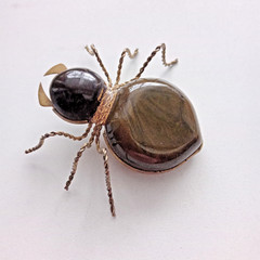 Vintage Spider Brooch Amber Color Resin. Made in the USSR
