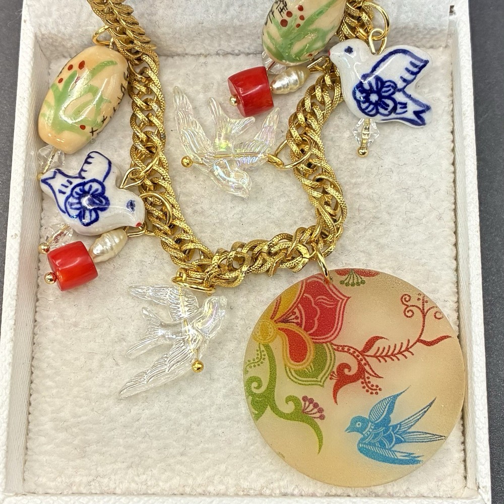 Vintage Estate Assemblage of Charms & Trinkets: Birds, Coral, Far East Allure
