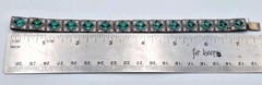 VTG ALLCO AL Lindroth 1920’s Art Deco Green & Clear Rhinestone Link Bracelet 7″